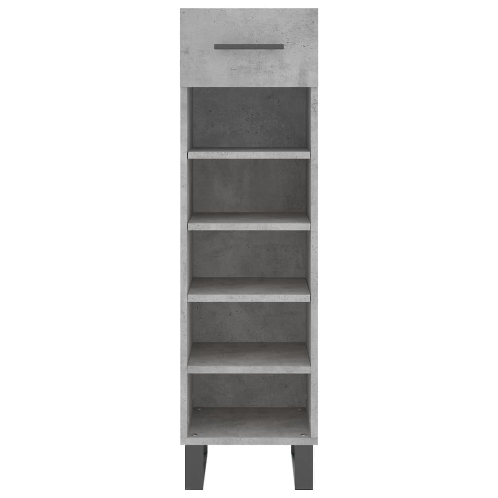 betonszürke szerelt fa cipősszekrény 30 x 35 x 105 cm