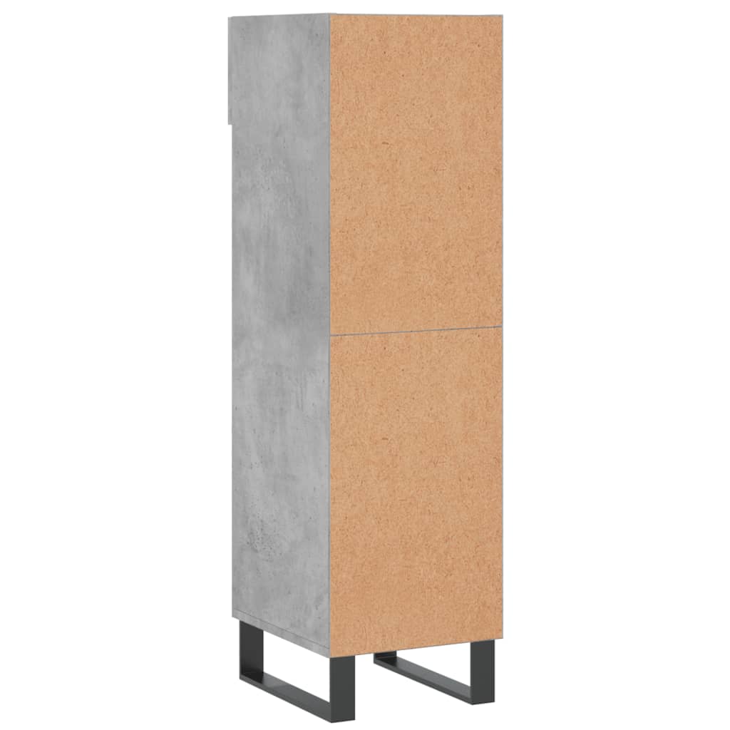 betonszürke szerelt fa cipősszekrény 30 x 35 x 105 cm