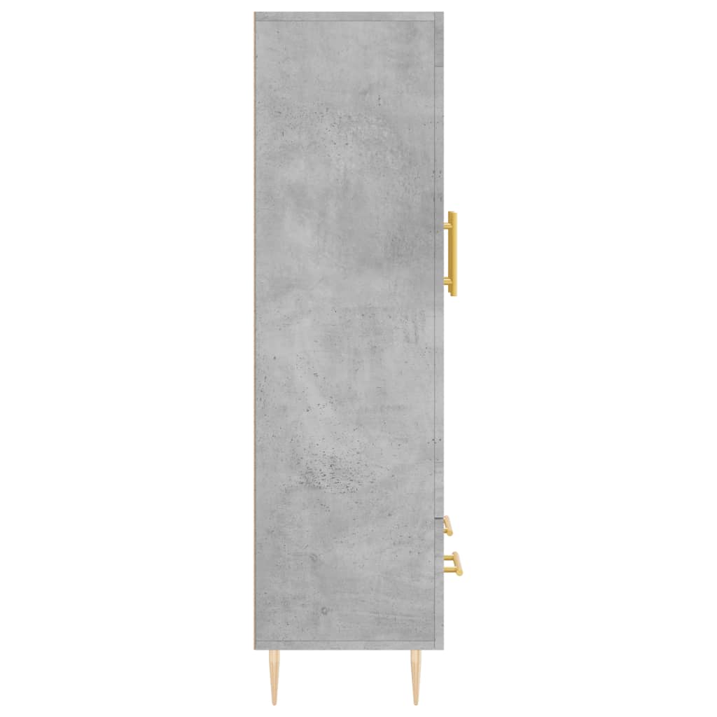 betonszürke szerelt fa magasszekrény 69,5 x 31 x 115 cm