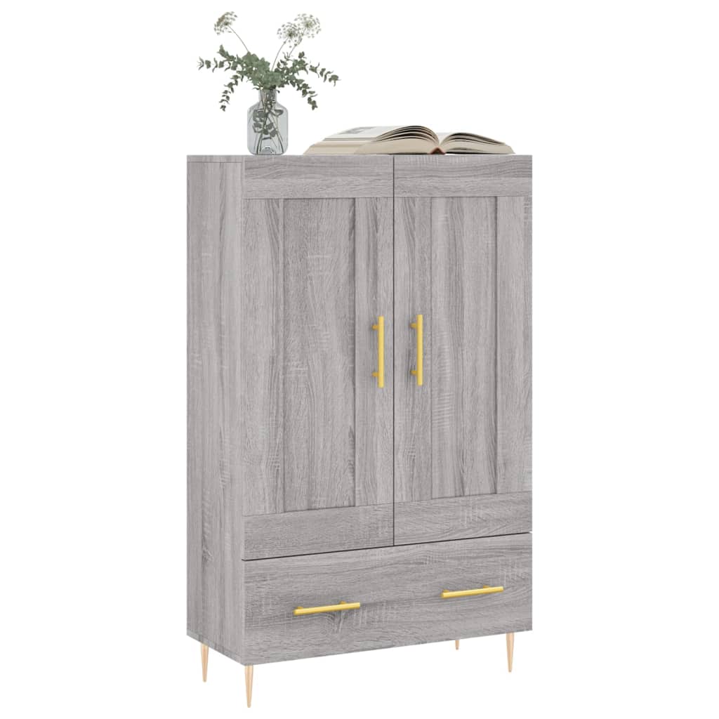 szürke sonoma szerelt fa magasszekrény 69,5 x 31 x 115 cm