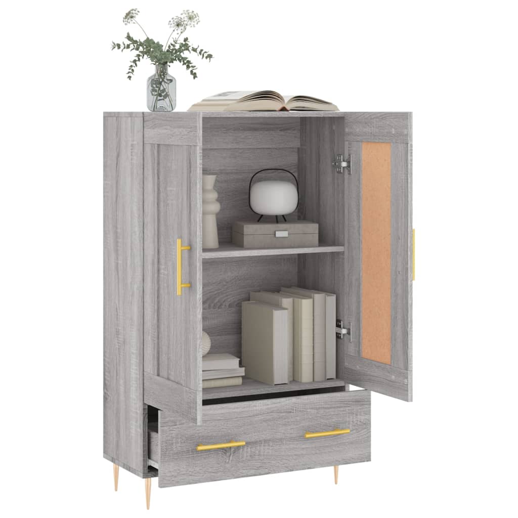 szürke sonoma szerelt fa magasszekrény 69,5 x 31 x 115 cm