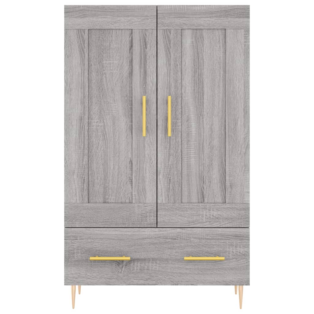 szürke sonoma szerelt fa magasszekrény 69,5 x 31 x 115 cm