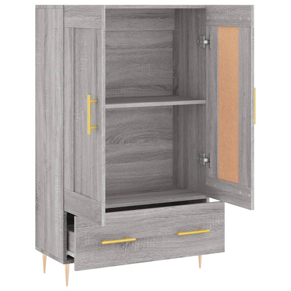 szürke sonoma szerelt fa magasszekrény 69,5 x 31 x 115 cm