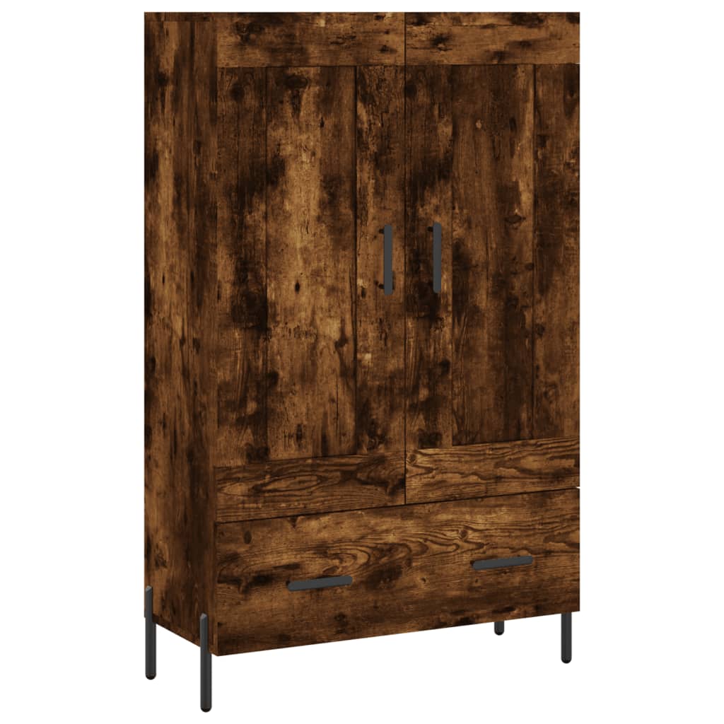 füstös tölgy színű szerelt fa magasszekrény 69,5 x 31 x 115 cm