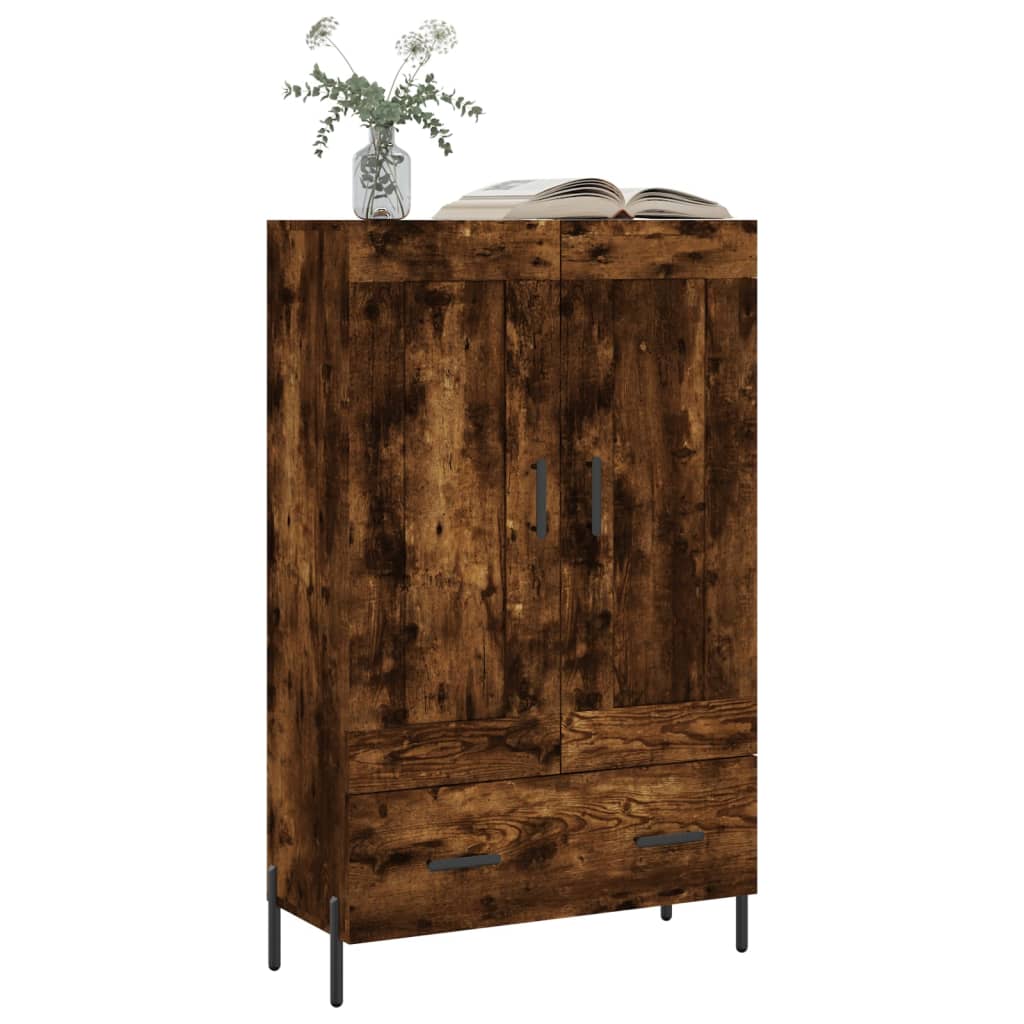 füstös tölgy színű szerelt fa magasszekrény 69,5 x 31 x 115 cm