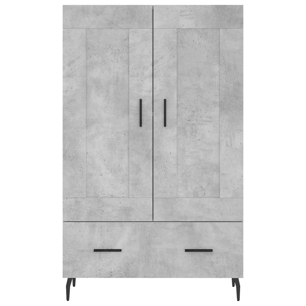 betonszürke szerelt fa magasszekrény 69,5 x 31 x 115 cm