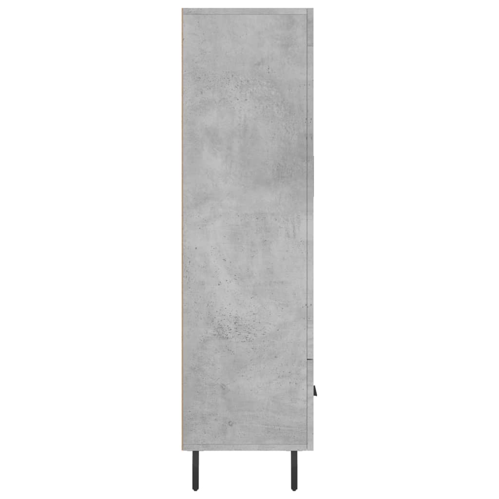 betonszürke szerelt fa magasszekrény 69,5 x 31 x 115 cm