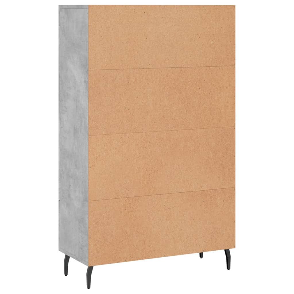 betonszürke szerelt fa magasszekrény 69,5 x 31 x 115 cm