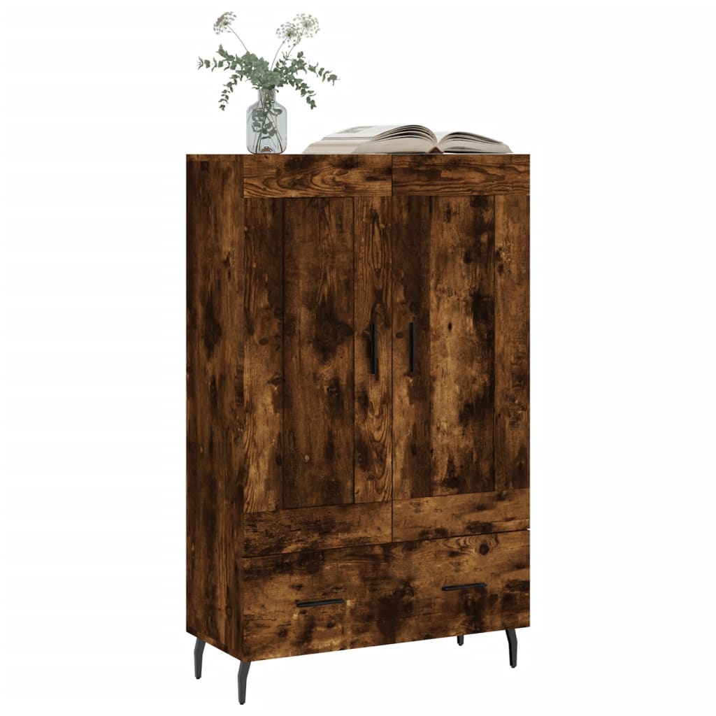 füstös tölgy színű szerelt fa magasszekrény 69,5 x 31 x 115 cm