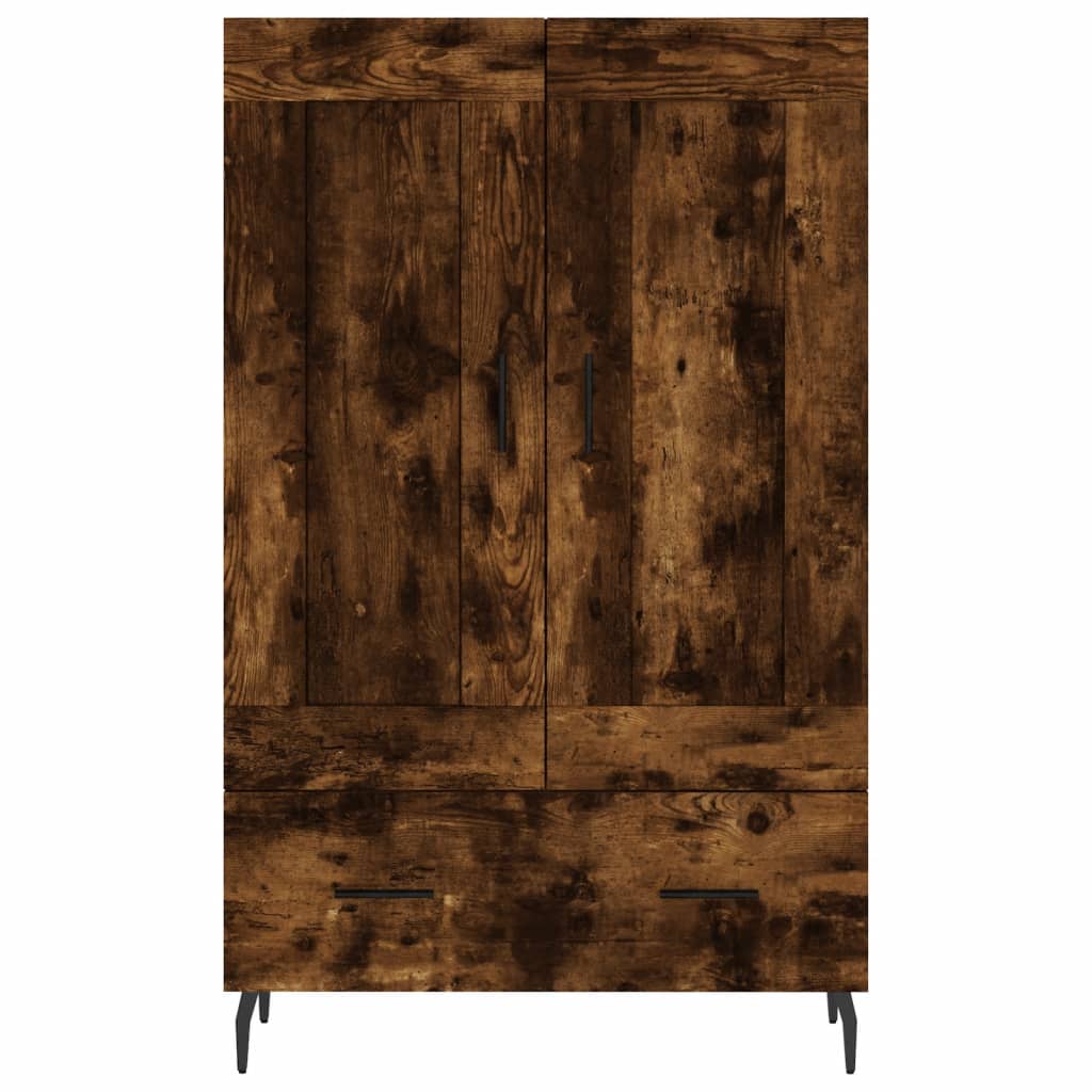 füstös tölgy színű szerelt fa magasszekrény 69,5 x 31 x 115 cm