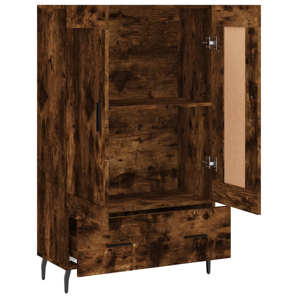 füstös tölgy színű szerelt fa magasszekrény 69,5 x 31 x 115 cm