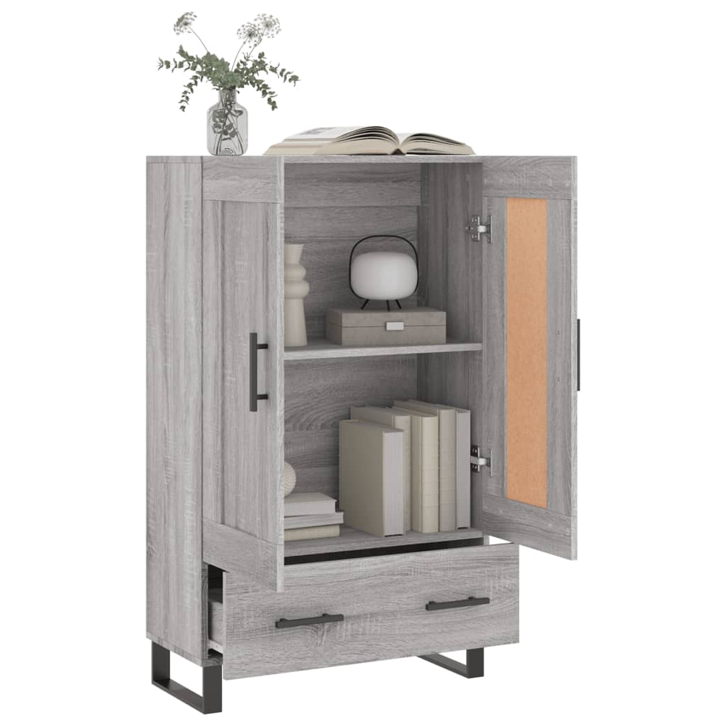 szürke sonoma szerelt fa magasszekrény 69,5 x 31 x 115 cm