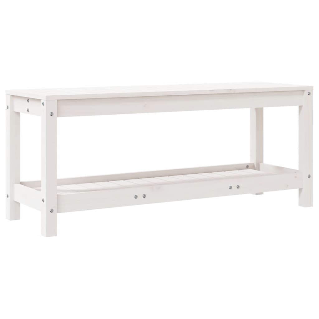 fehér tömör fenyőfa kerti pad 108x35x45 cm