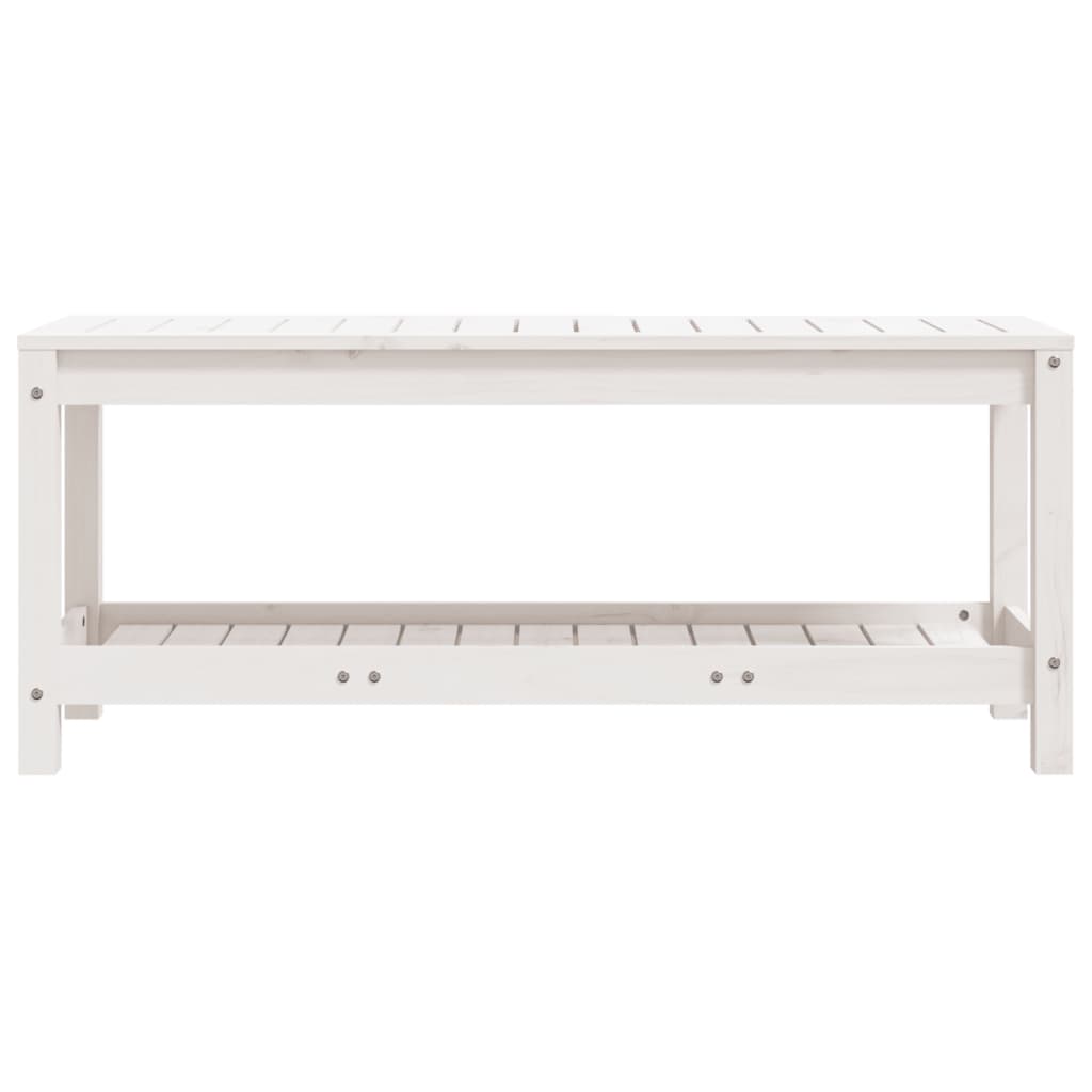 fehér tömör fenyőfa kerti pad 108x35x45 cm