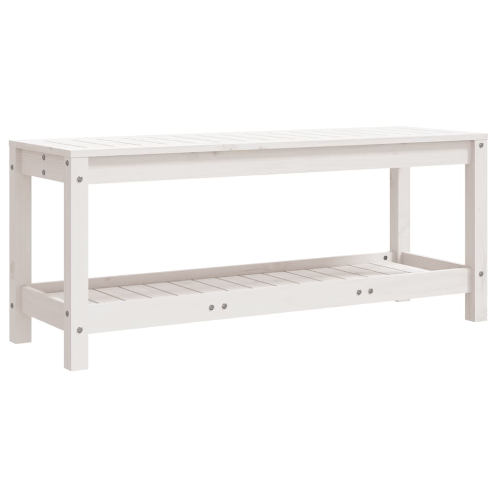 fehér tömör fenyőfa kerti pad 108x35x45 cm