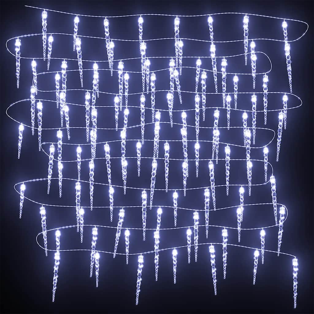 karácsonyi jégcsapfény 200 LED hideg fehér 20 m akril PVC