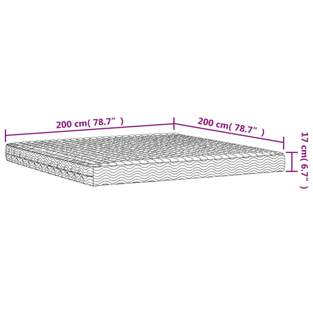 fehér H2/H3 keménységű habmatrac 200 x 200 cm
