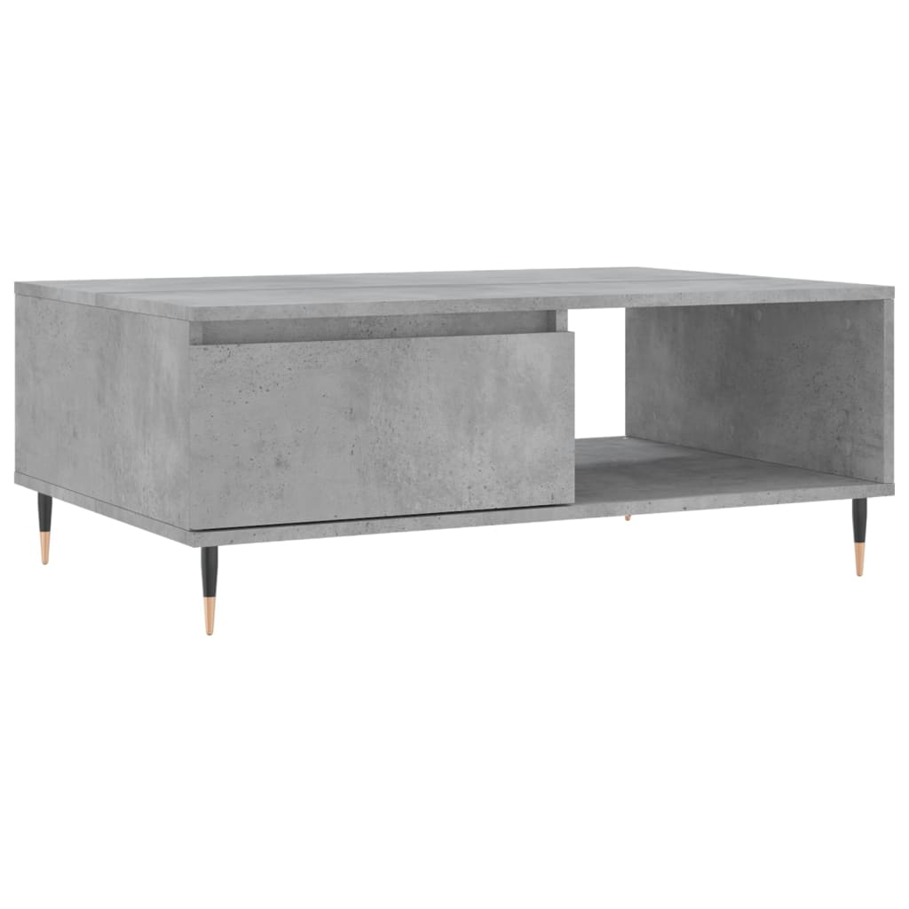 betonszürke szerelt fa dohányzóasztal 90 x 60 x 35 cm