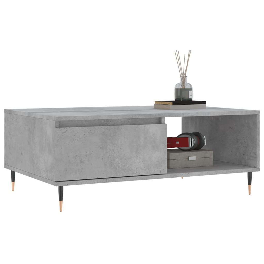 betonszürke szerelt fa dohányzóasztal 90 x 60 x 35 cm