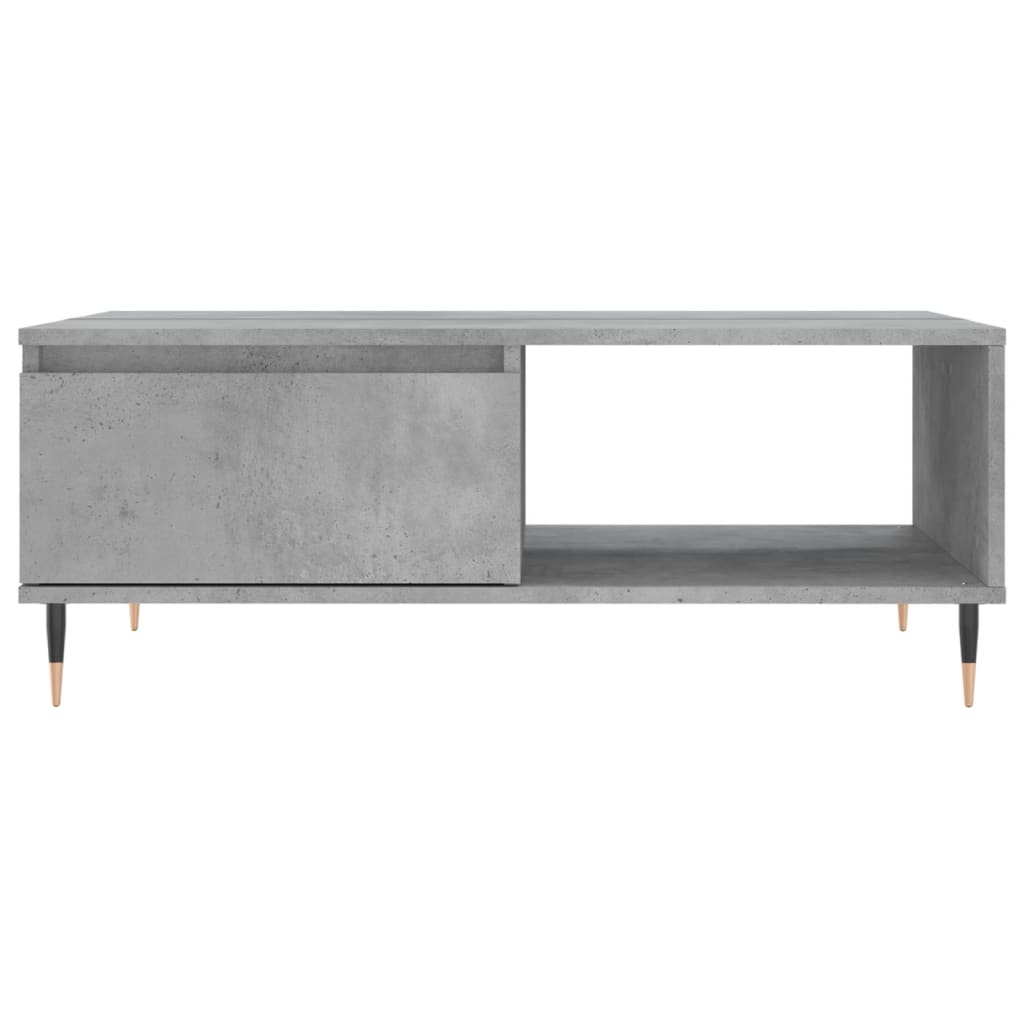 betonszürke szerelt fa dohányzóasztal 90 x 60 x 35 cm