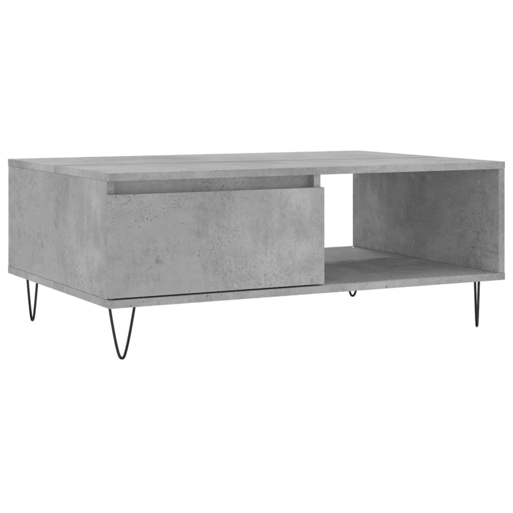 betonszürke szerelt fa dohányzóasztal 90 x 60 x 35 cm