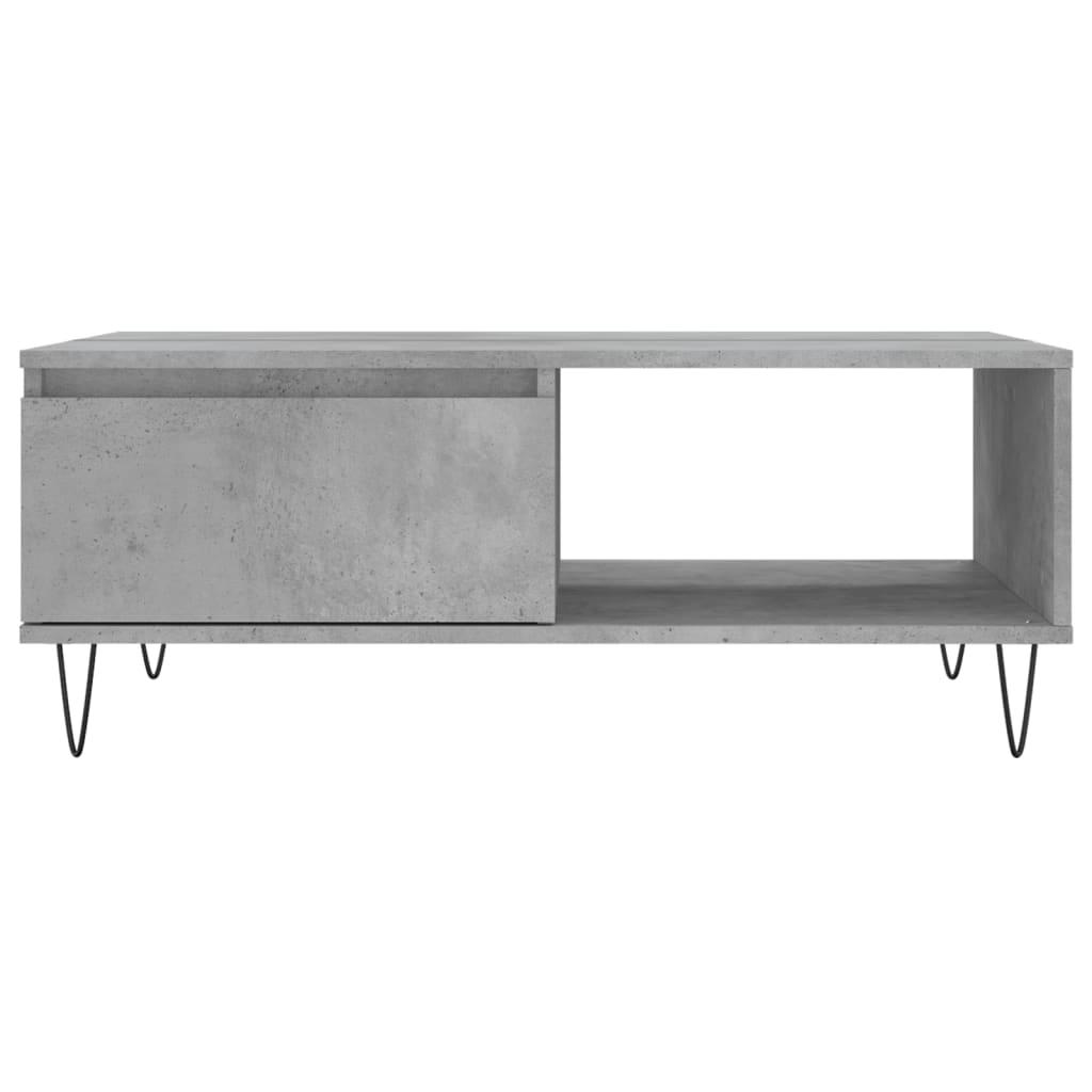 betonszürke szerelt fa dohányzóasztal 90 x 60 x 35 cm
