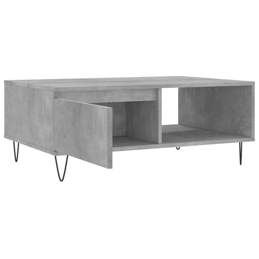 betonszürke szerelt fa dohányzóasztal 90 x 60 x 35 cm