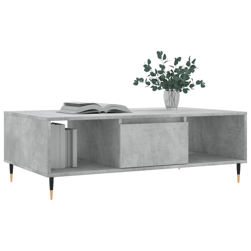 betonszürke szerelt fa dohányzóasztal 104 x 60 x 35 cm