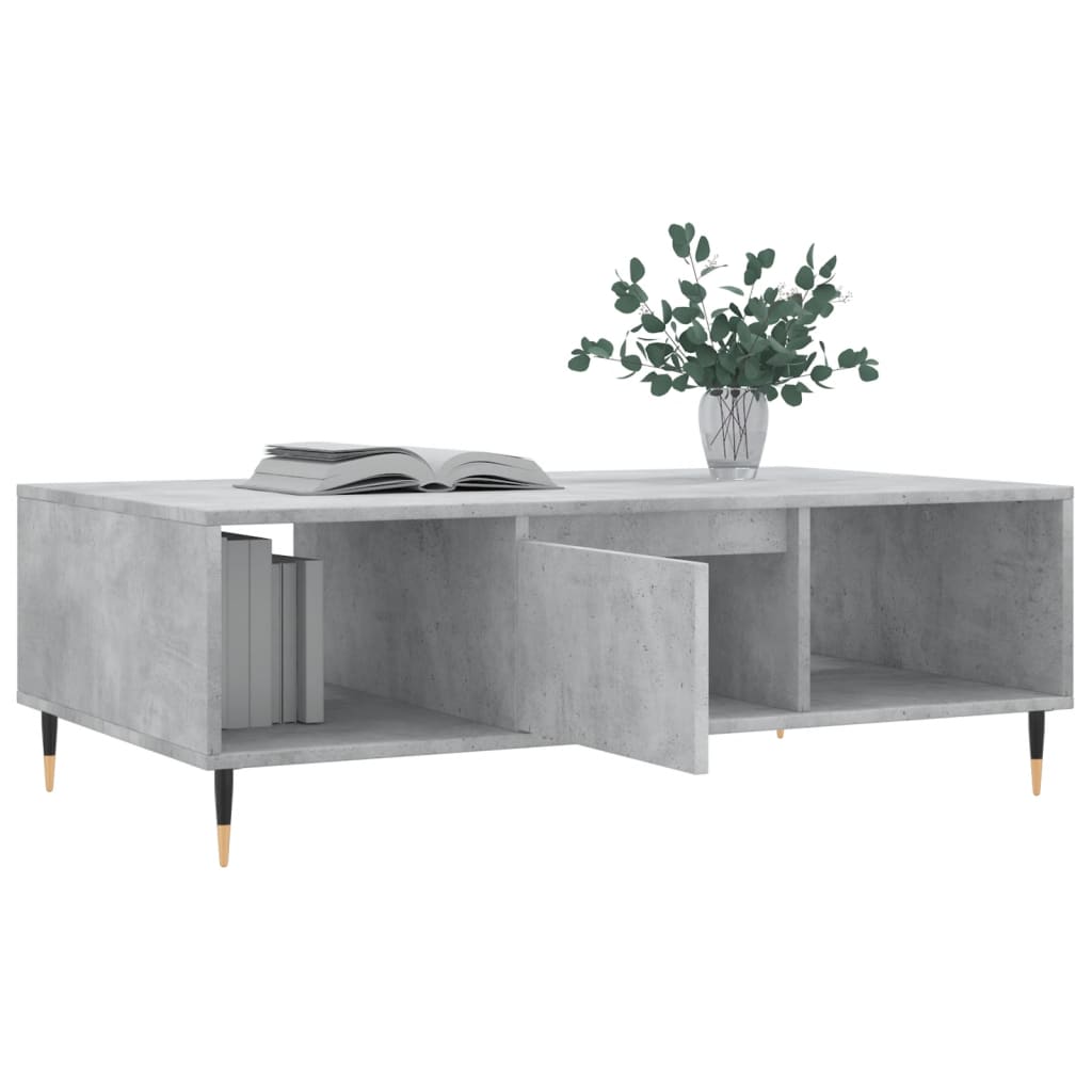 betonszürke szerelt fa dohányzóasztal 104 x 60 x 35 cm