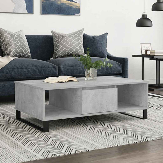 betonszürke szerelt fa dohányzóasztal 104 x 60 x 35 cm