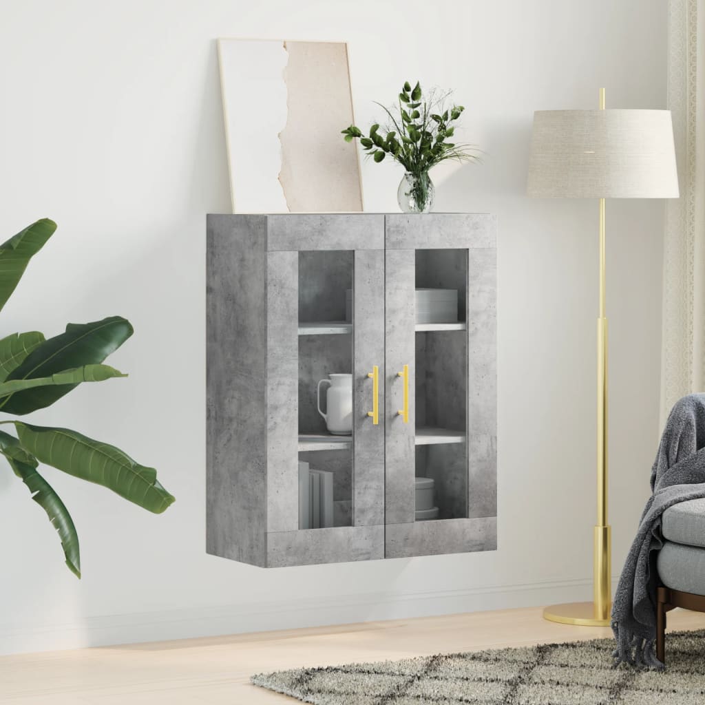 betonszürke fali szekrény 69,5x34x90 cm
