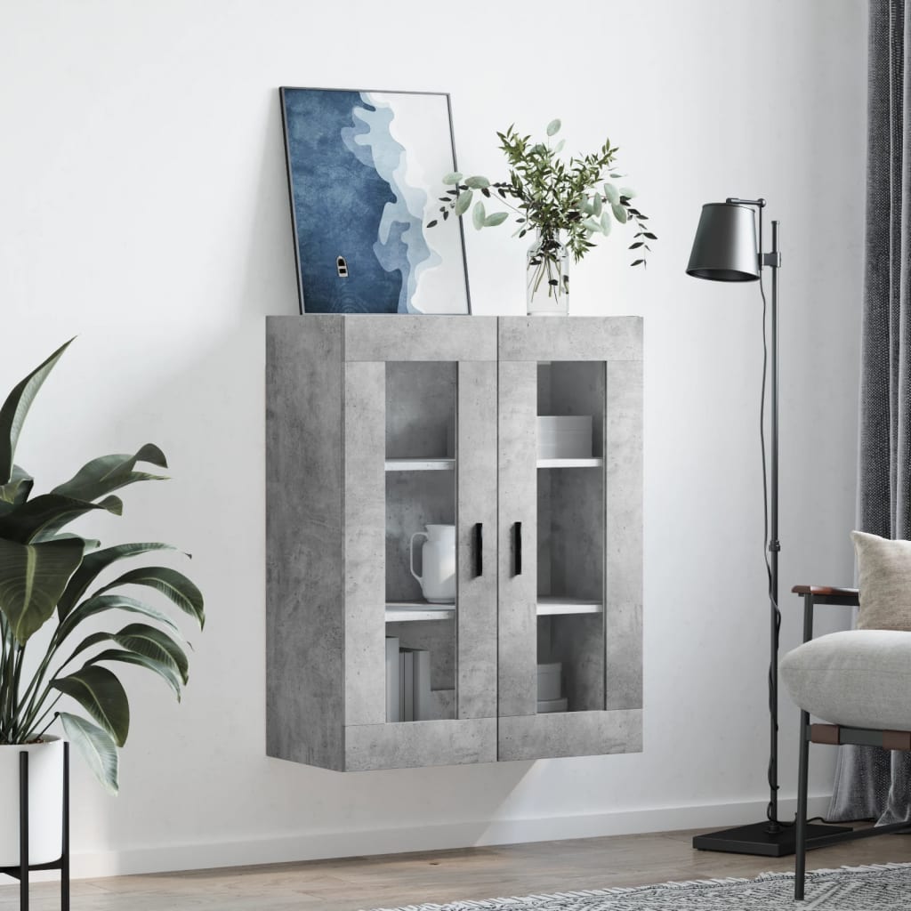 betonszürke fali szekrény 69,5x34x90 cm