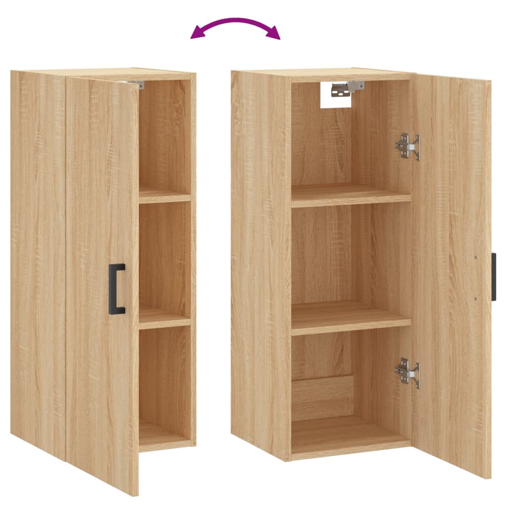 sonoma színű fali szekrény 34,5 x 34 x 90 cm