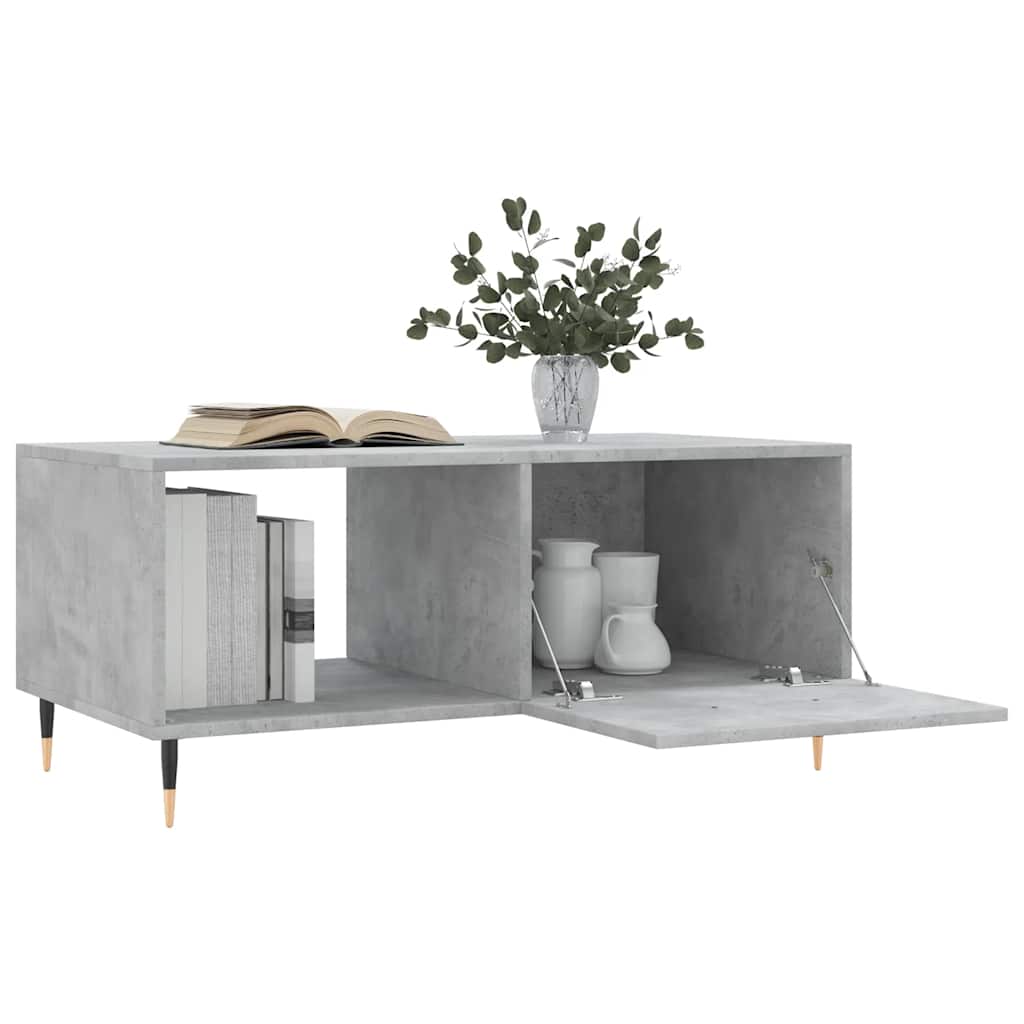 betonszürke szerelt fa dohányzóasztal 90 x 50 x 40 cm