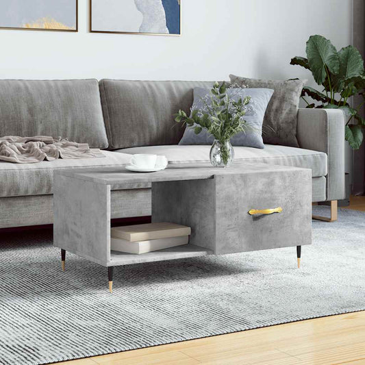 betonszürke szerelt fa dohányzóasztal 90 x 50 x 40 cm