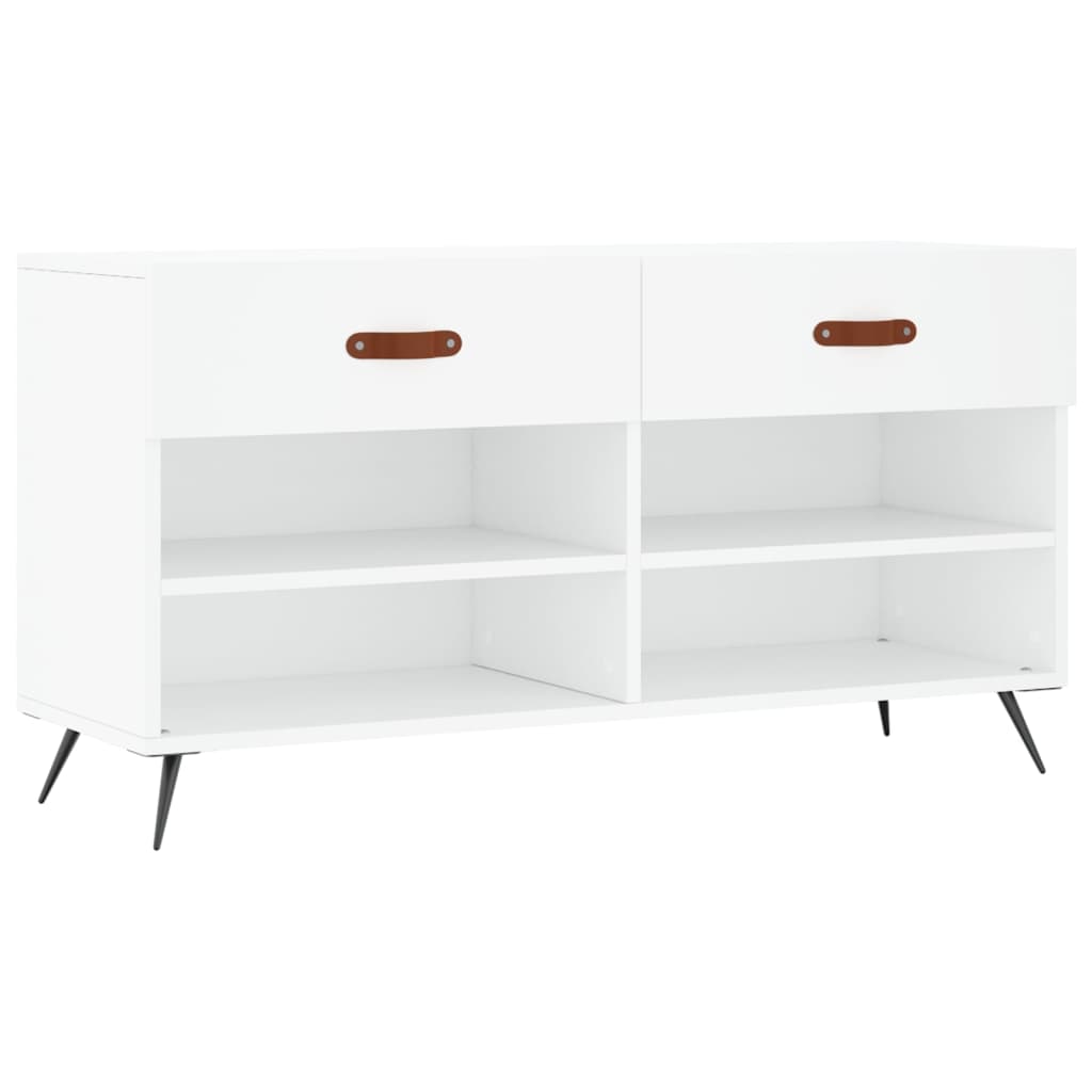 fehér szerelt fa cipőpolc 102x35x55 cm