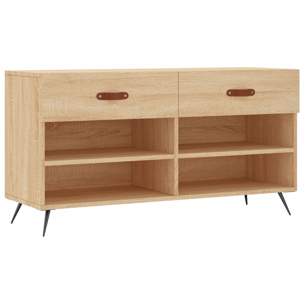 sonoma tölgy színű szerelt fa cipőpolc 102x35x55 cm
