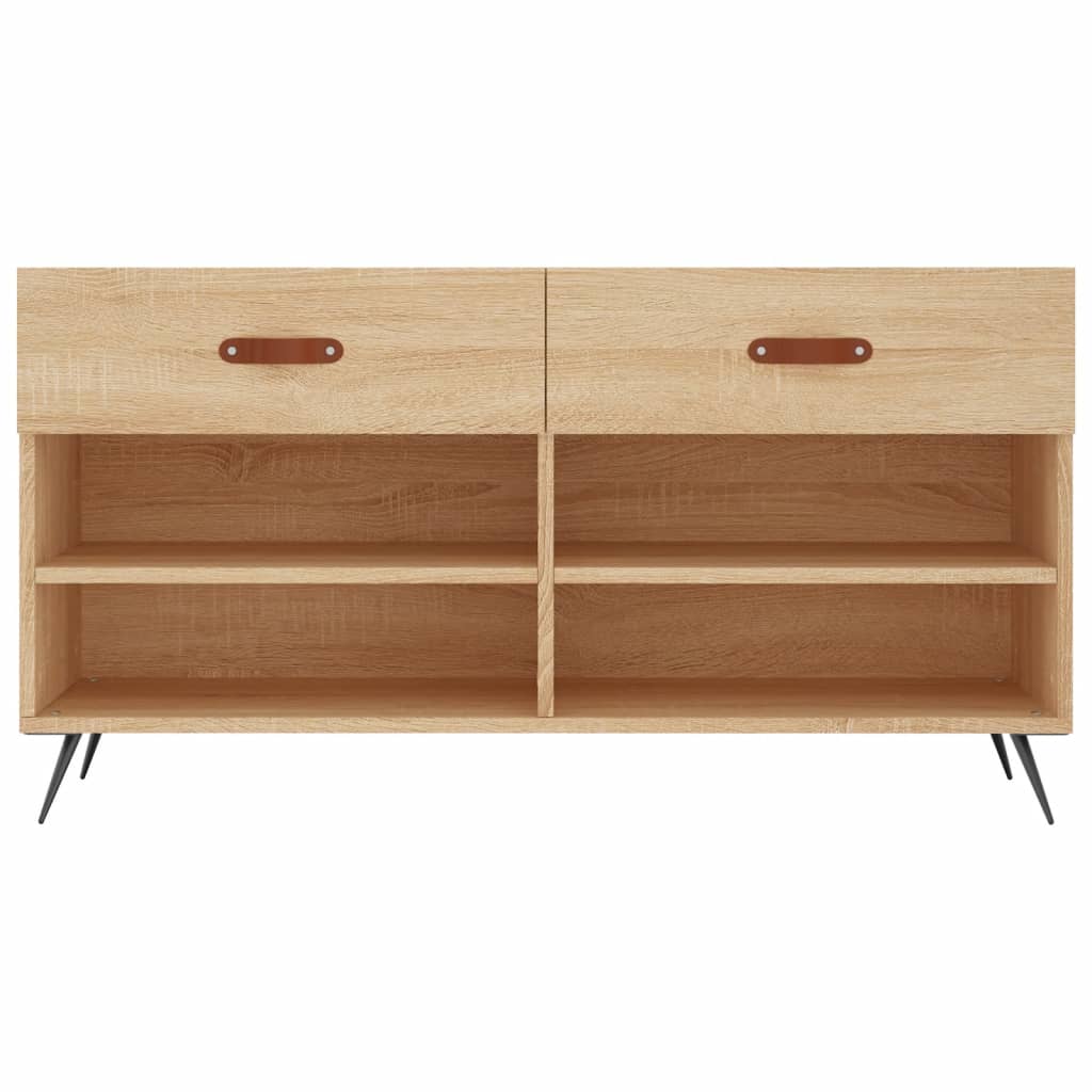 sonoma tölgy színű szerelt fa cipőpolc 102x35x55 cm