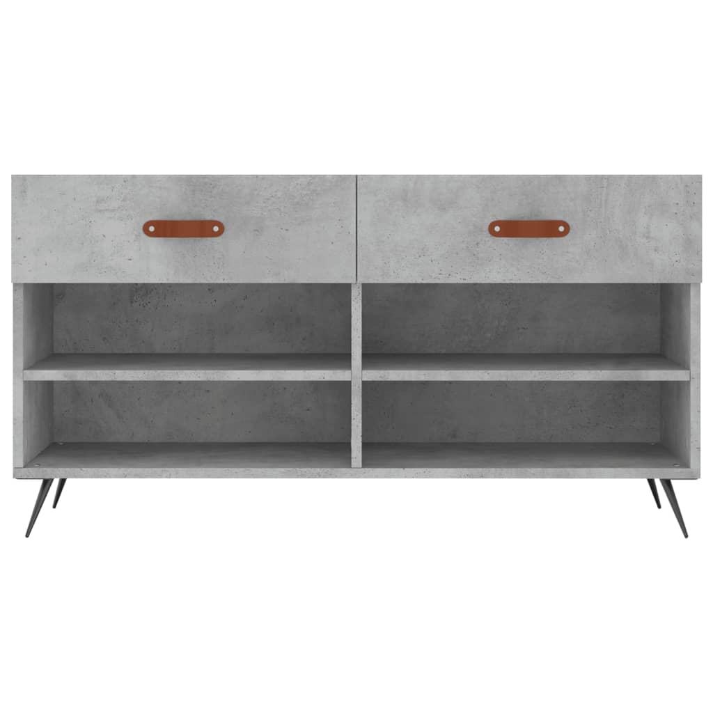 betonszürke szerelt fa cipőpolc 102 x 35 x 55 cm