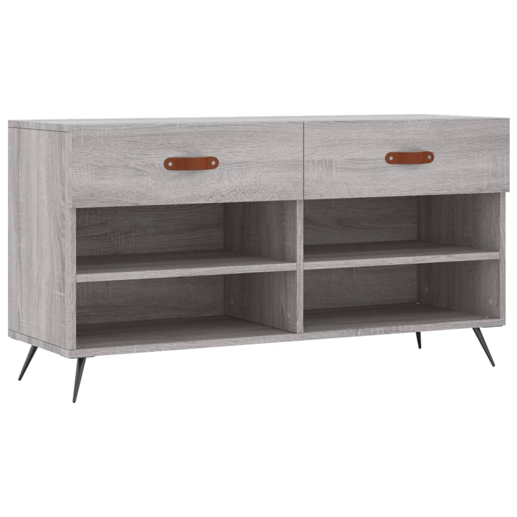 szürke sonoma színű szerelt fa cipőpolc 102 x 35 x 55 cm