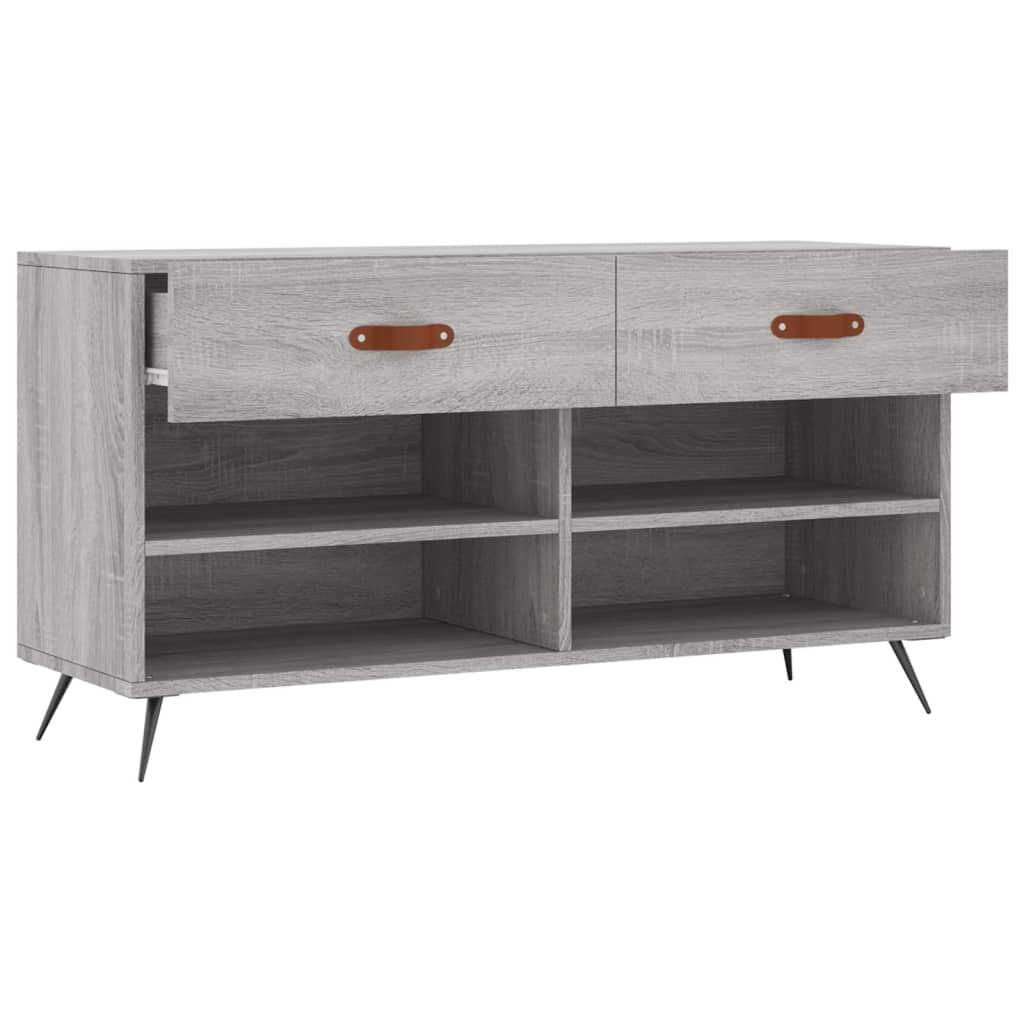 szürke sonoma színű szerelt fa cipőpolc 102 x 35 x 55 cm