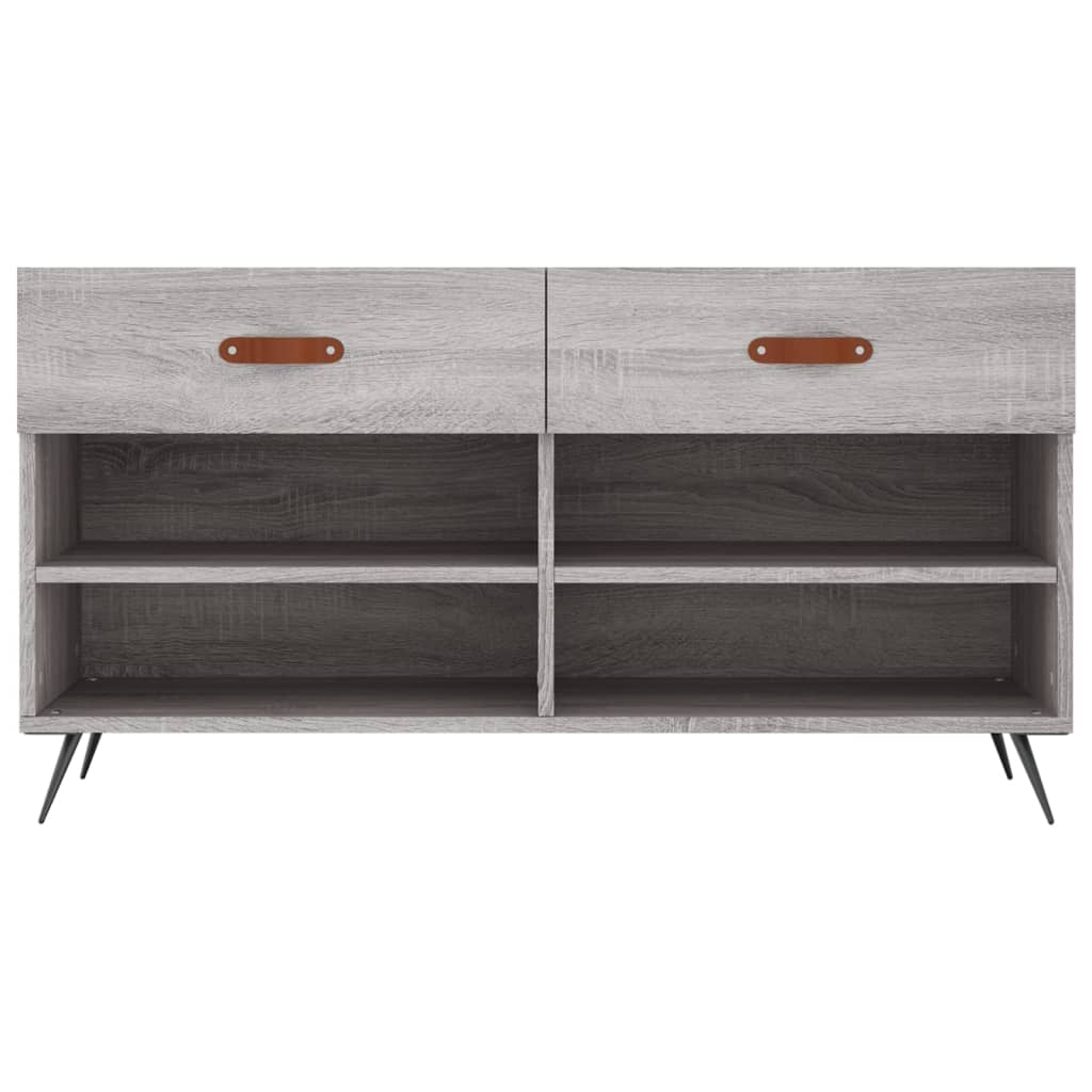 szürke sonoma színű szerelt fa cipőpolc 102 x 35 x 55 cm