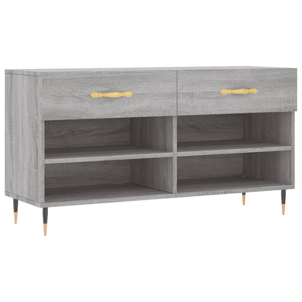 szürke sonoma színű szerelt fa cipőpolc 102 x 35 x 55 cm