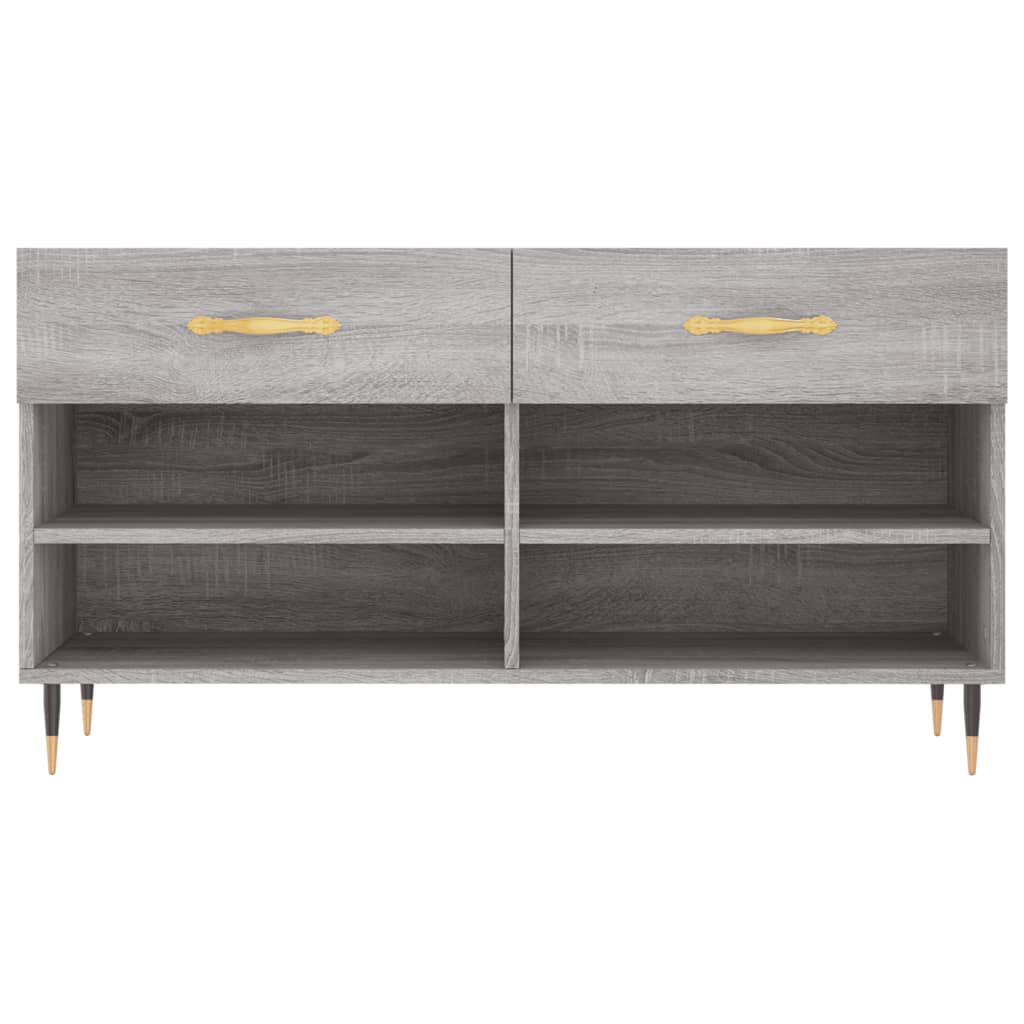 szürke sonoma színű szerelt fa cipőpolc 102 x 35 x 55 cm