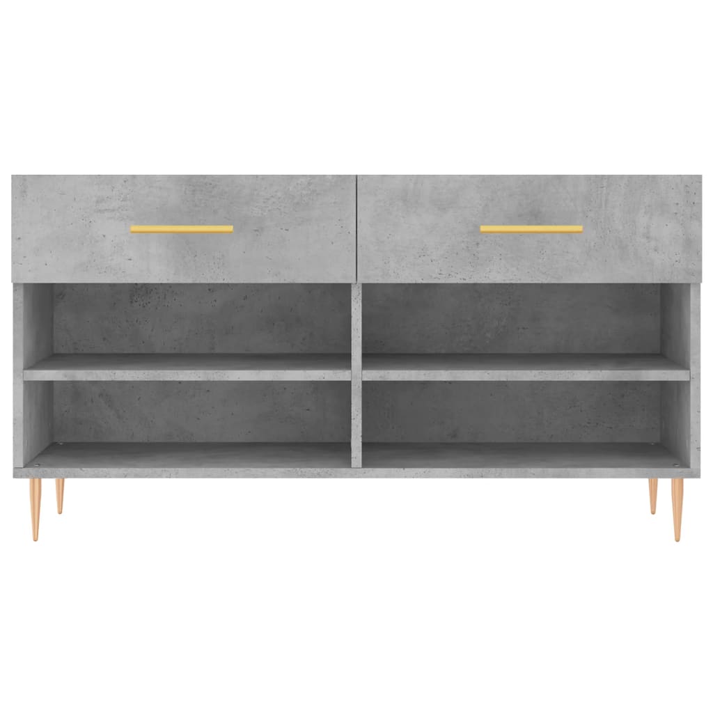 betonszürke szerelt fa cipőpolc 102 x 35 x 55 cm