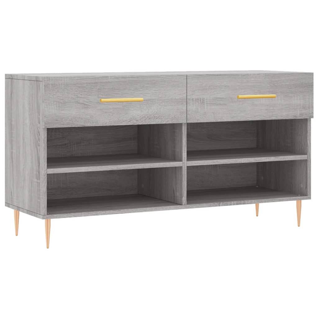 szürke sonoma színű szerelt fa cipőpolc 102 x 35 x 55 cm