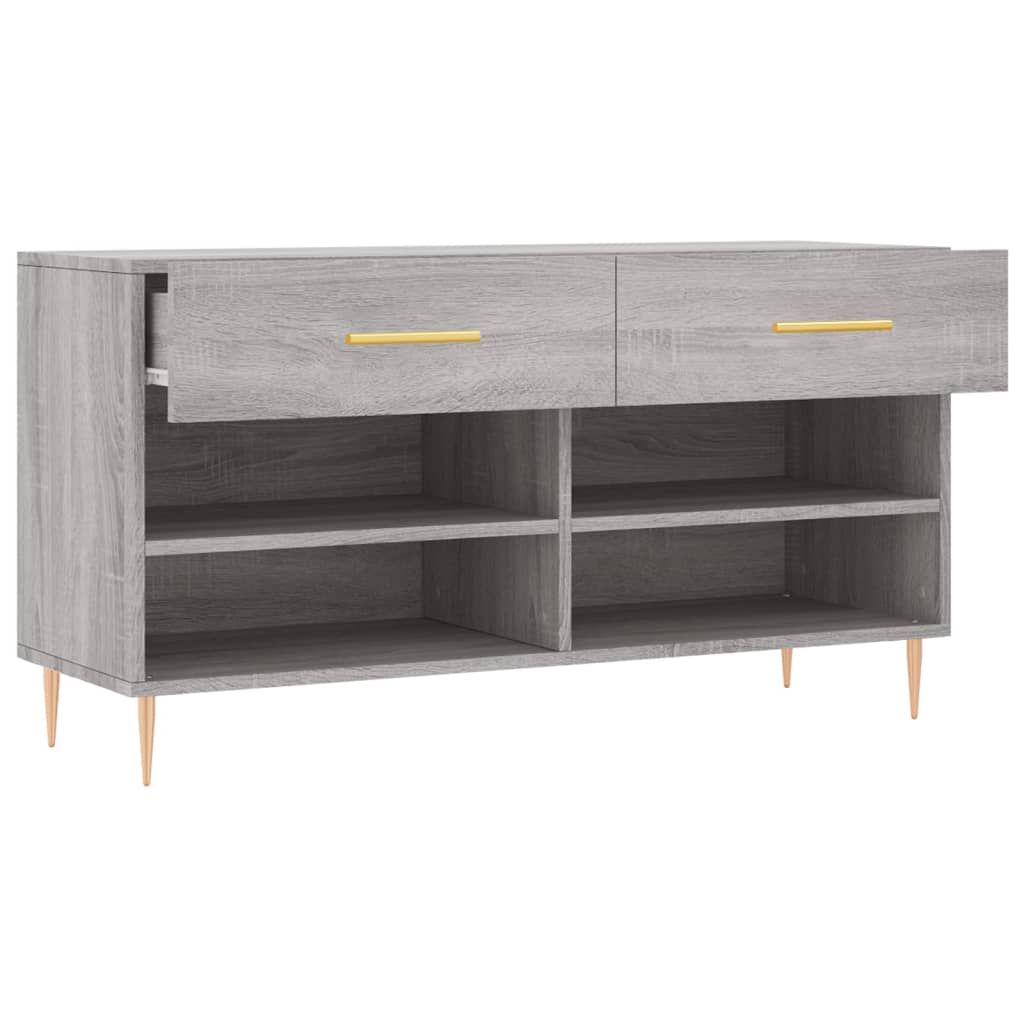 szürke sonoma színű szerelt fa cipőpolc 102 x 35 x 55 cm