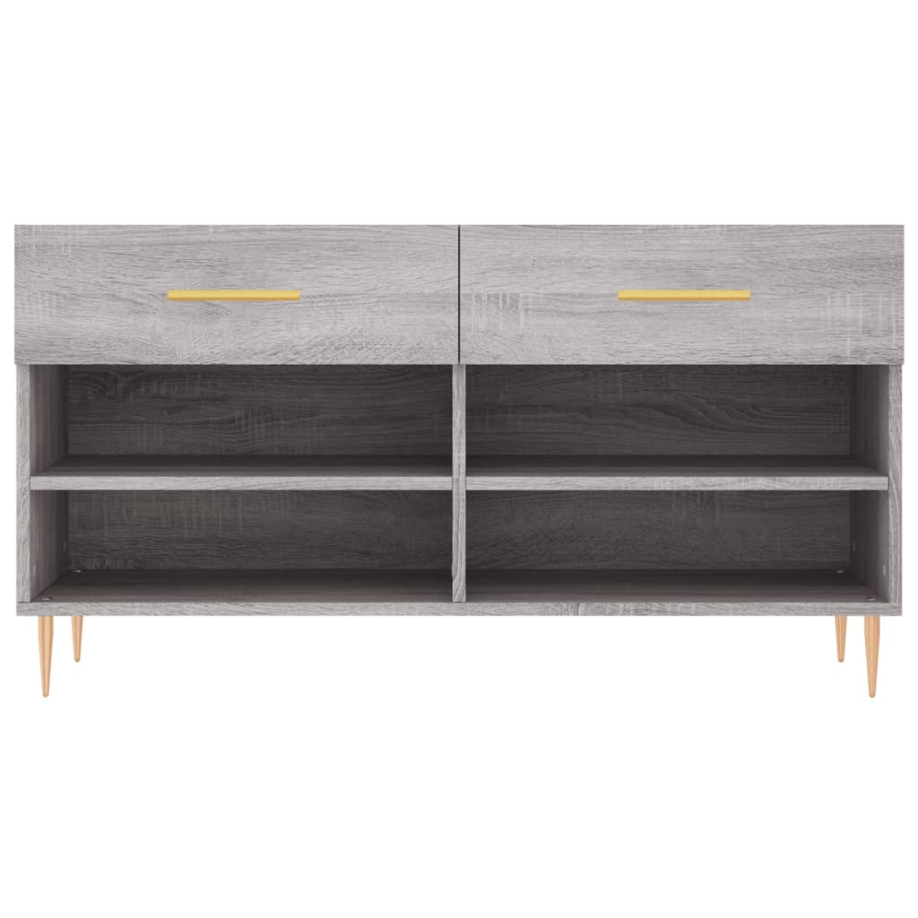 szürke sonoma színű szerelt fa cipőpolc 102 x 35 x 55 cm