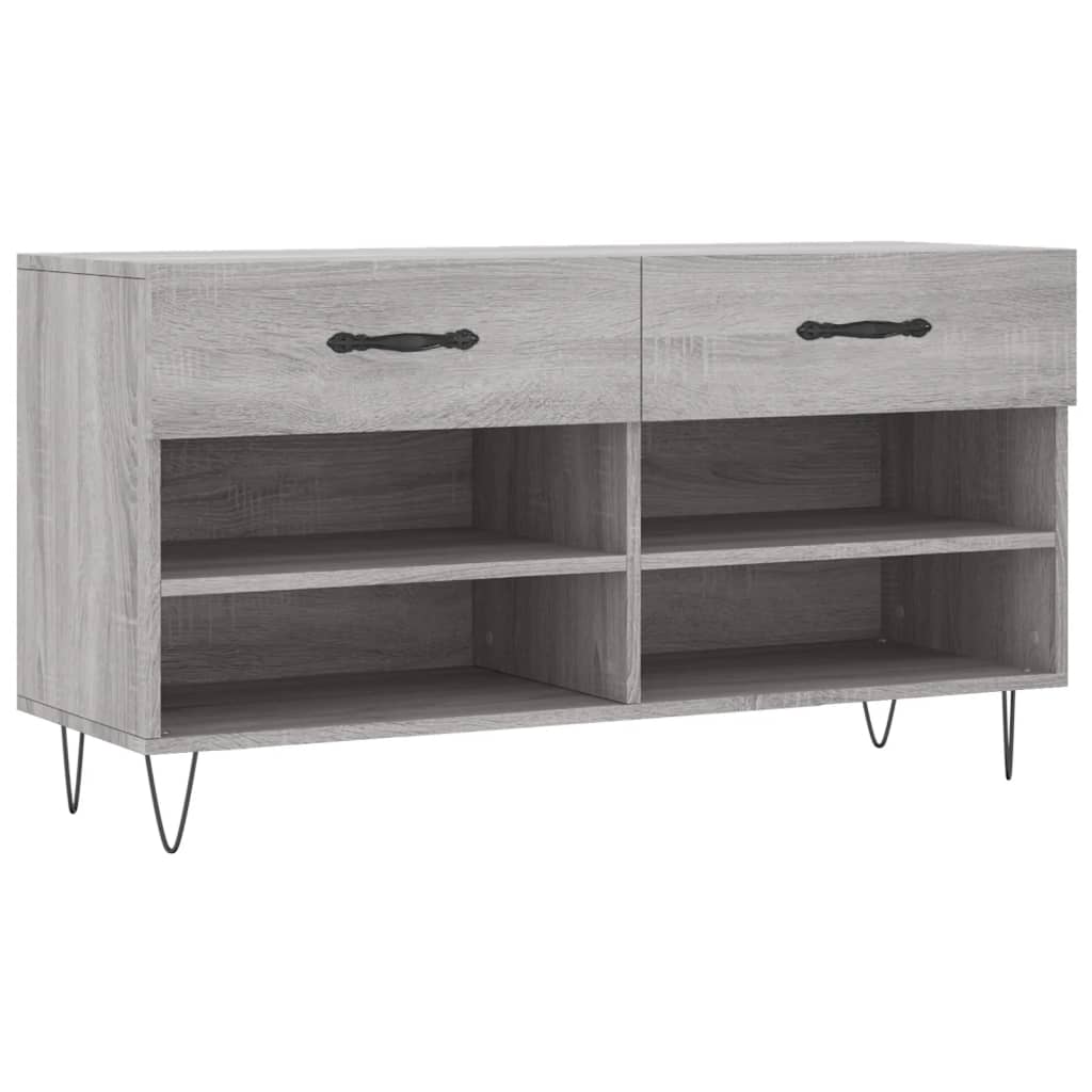 szürke sonoma színű szerelt fa cipőpolc 102 x 35 x 55 cm