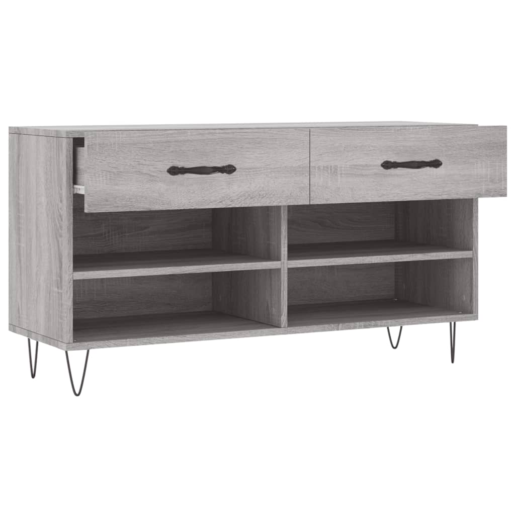 szürke sonoma színű szerelt fa cipőpolc 102 x 35 x 55 cm